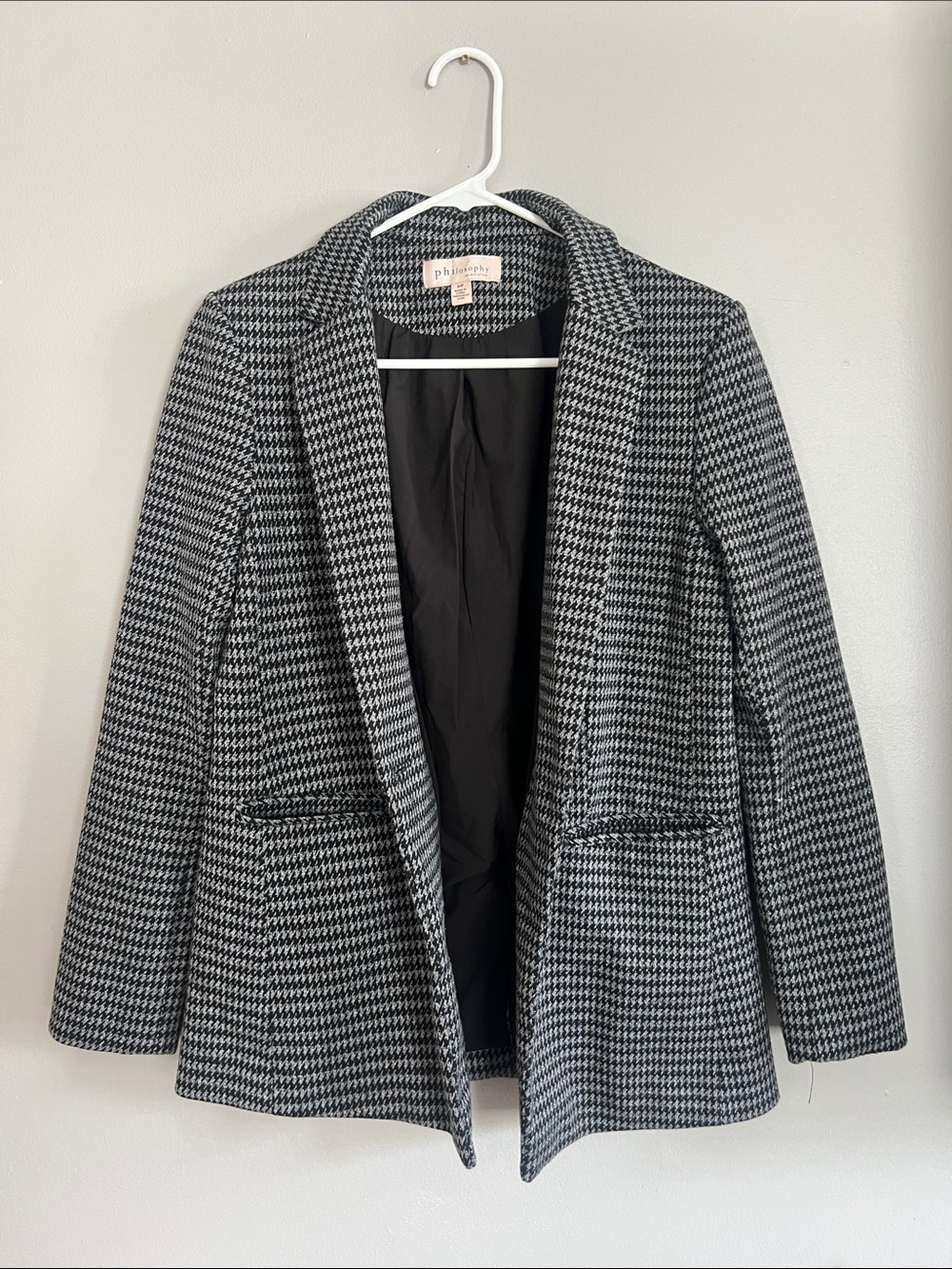 Philosophy Houndstooth Blazer Jacket - Black & White